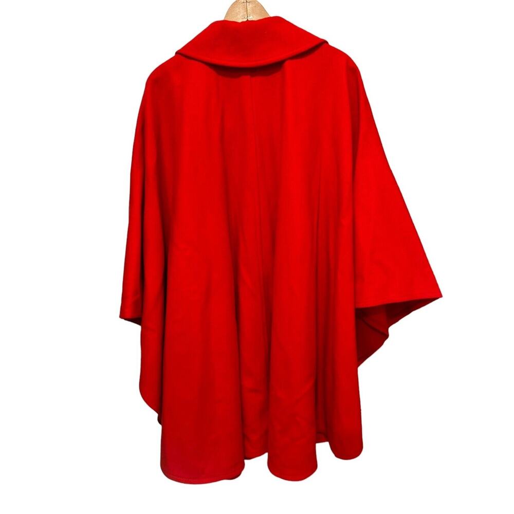 Pendleton Vintage 50s 60s Red 100% Virgin Wool Cape Jacket One Size - Picture 6 of 12